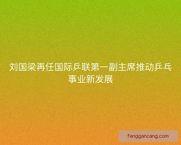 刘国梁再任国际乒联第一副主席推动乒乓事业新发展