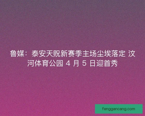 鲁媒：泰安天贶新赛季主场尘埃落定 汶河体育公园 4 月 5 日迎首秀